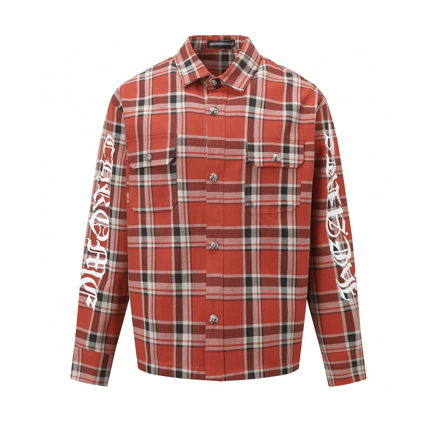 🅿️380 ch|24fw Crow Heart New Striped Plaid Splicing Silver Button Cardigan Shirt Process description: The fabric is made of custom-woven and custom-dyed wool blended fabric. The fabric contains wool components and has a very good texture. All the plaids are counter-position stitching. Every size and every plaid splicing is counter-position. It not only consumes fabric but also takes time. The details are very delicate. The sleeve logo printing uses special pulping. The characteristic of the printing process is the use of high-performance glue for printing, which creates a sense of layering on the printed pattern. The accessories of the new yb mold are used. Buttons and pocket silver jewelry are custom-developed using silver-plated foti materials. The cuffs are made with buttons and snaps that are consistent with yb and are designed with loose fit. The oversized version is truly restored. Color: blue/green/red. Size: S-XL.